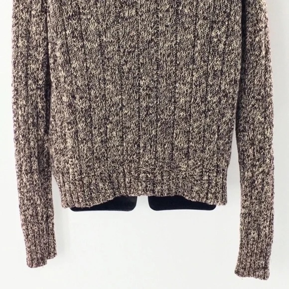 Polo Ralph Lauren Mens Rib Knit Sweater Brown Heather Crewneck Fisherman Sz L - Picture 4 of 10